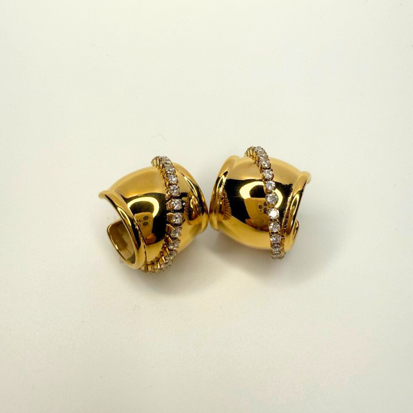 Diamond Barrel Earrings